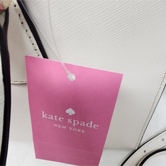 Kate Spade Ivory Off White Handbag Satchel Pebble Leather Purse Gold Trim NWT - Picture 3 of 13